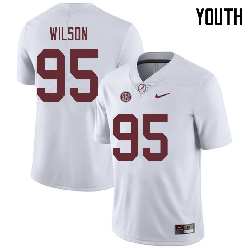 Alabama Crimson Tide Youth Taylor Wilson #95 White NCAA Nike Authentic Stitched 2018 College Football Jersey EZ16U35VD